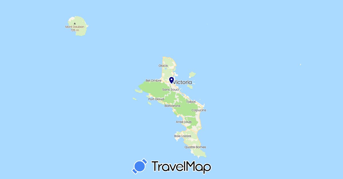 TravelMap itinerary: driving in Seychelles (Africa)